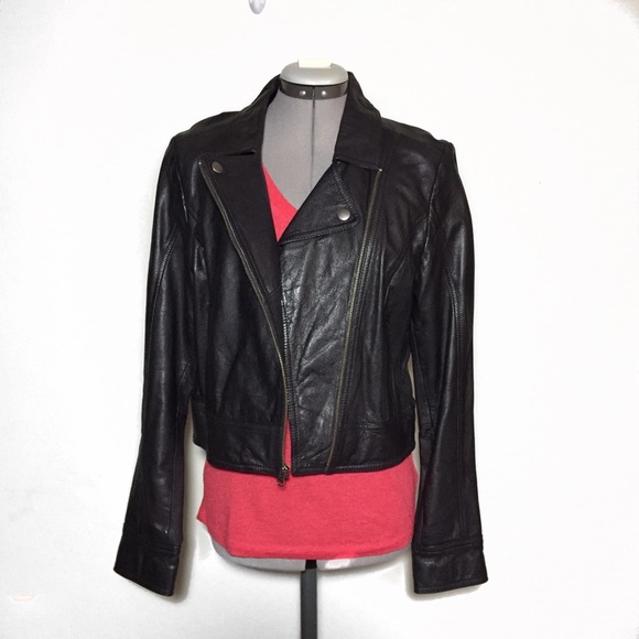 frenchi Black Leather Motorcycle Jacket Juniors L - Picture 7 of 8